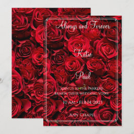 Invitación de boda de rosas rojas elegantes
