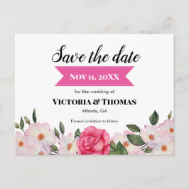 Invitación de Boda de Rosas Rosadas al Agua
