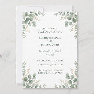 Invitación de boda de salvia eucalipto