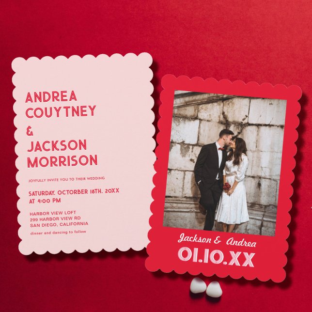 Invitación de boda de San Valentín roja y rosa (Subido por el creador)