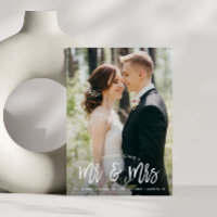 Invitación de boda de script de brocha escrita a m