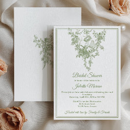 Invitación de boda de Shower de Toile de Jouy Verd