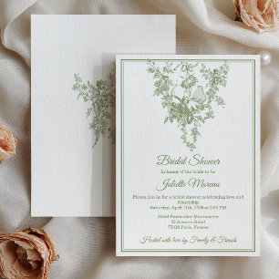Invitación de boda de Shower de Toile de Jouy Verd