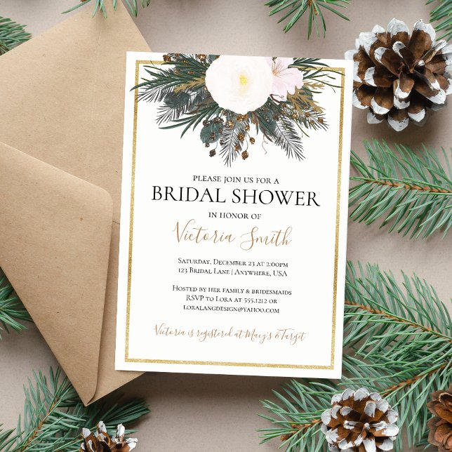 Invitación de boda de shower floral blanco de invi (Subido por el creador)