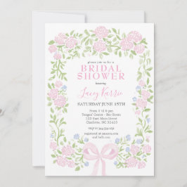 Invitación de boda de shower floral rosa