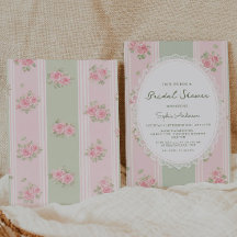 Invitación de boda de shower floral vintage