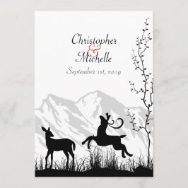 Invitación de Boda de Silhouette Deer and Mountain