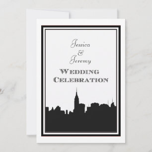 Invitación de boda de silueta del horizonte de NYC