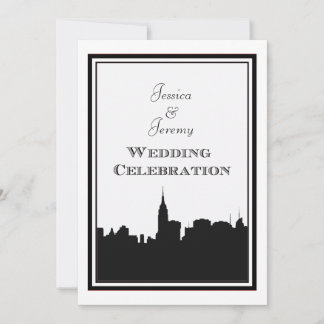 Invitación de boda de silueta del horizonte de NYC