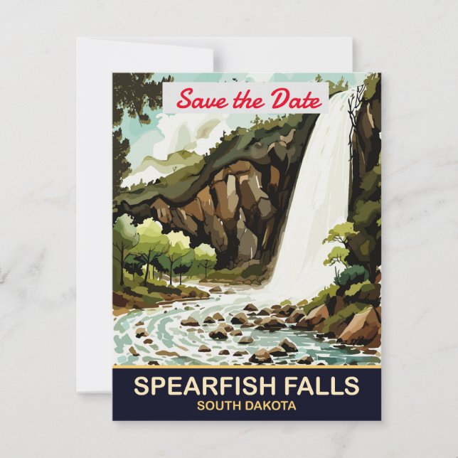Invitación de boda de Spearfish Falls South Dakota (Anverso)