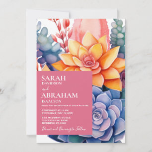 Invitación de boda de suculentas