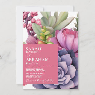 Invitación de boda de suculentas