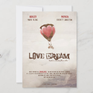 Invitación de boda de sueño amoroso