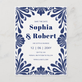 Invitación de Boda de Talavera Azul de la Marina M