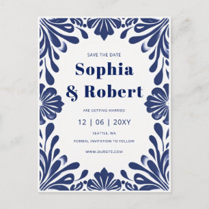 Invitación de Boda de Talavera Azul de la Marina M