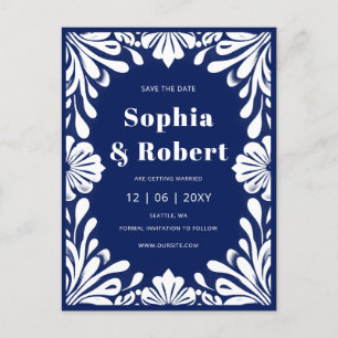 Invitación de Boda de Talavera Azul de la Marina M