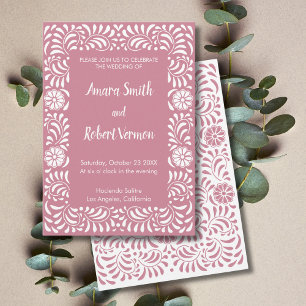 Invitación de boda de Talavera Mexicana Rosa