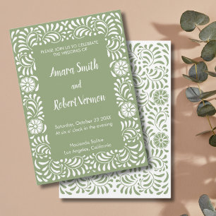 invitación de boda de Talavera Mexicana Verde