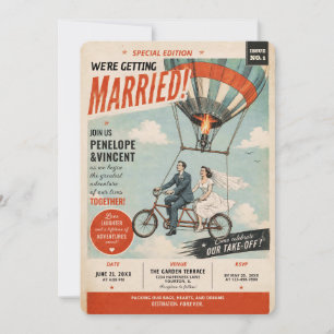 Invitación de Boda de Tandem Flight Gazette