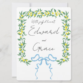 Invitación de boda de tarjeta plana de flor silves