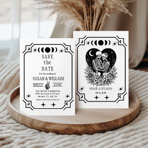 invitación de boda de tarot negro gótico para guar