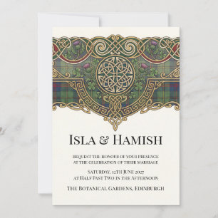 Invitación de boda de Tartán Celta