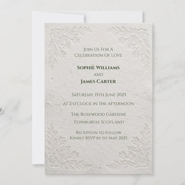Invitación de boda de tartán celta con cardo escoc (Anverso)