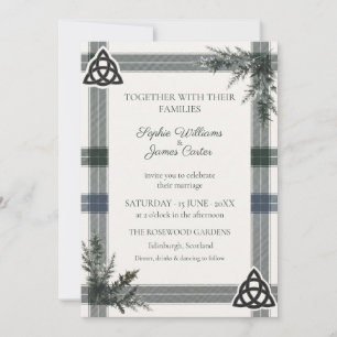 Invitación de boda de tartán celta escocesa