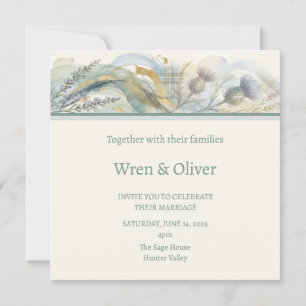 Invitación de boda de tartán de cardo escocés