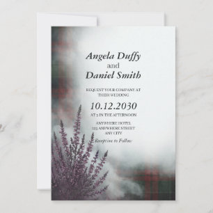 Invitación de boda de tartán MacAulay Heather