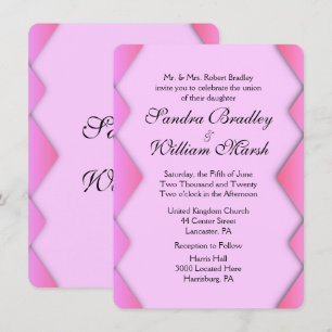Invitación de boda de tejido rosa