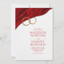 Invitación de boda de terciopelo rojo