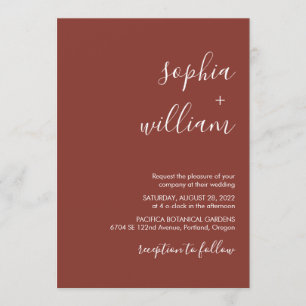 Invitación de boda de terracota
