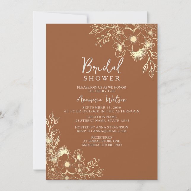 Invitación de boda de terracota (Anverso)