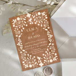 Invitación de boda de terracota beige mexicano