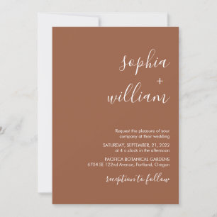 Invitación de boda de terracota boho