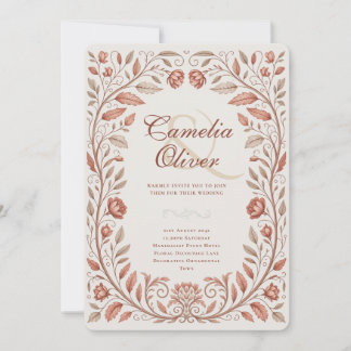 Invitación de Boda de Terracota Botánica Victorian
