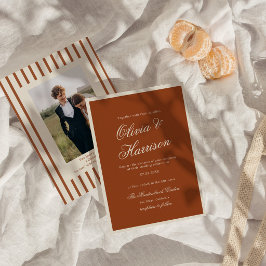 Invitación de boda de terracota Chic Terrenal