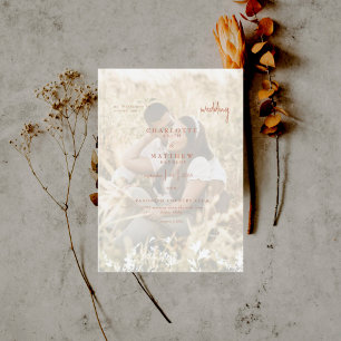 Invitación de boda de terracota de primavera poéti