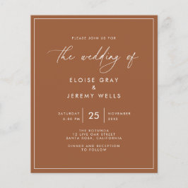 Invitación de boda de terracota económica Folleto