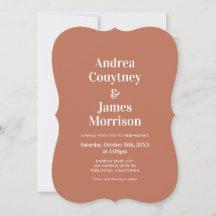 Invitación de Boda de Terracota Otoñal con Rubor