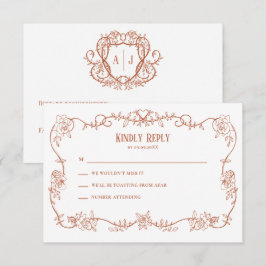 Invitación de boda de terracota Rambling Rose,
