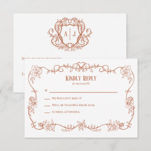 Invitación de boda de terracota Rambling Rose,