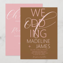 Invitación de boda de terracota rosa tipo ELEGANT