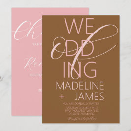 Invitación de boda de terracota rosa tipo ELEGANT