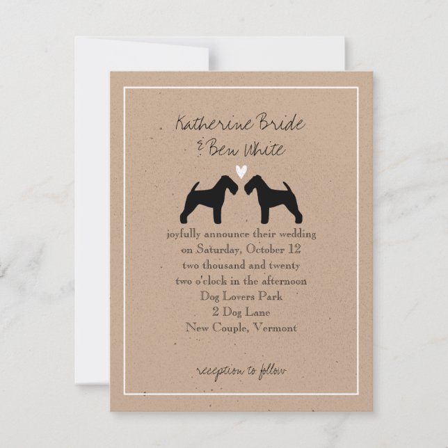 Invitación de boda de Terriers galeses (Anverso)