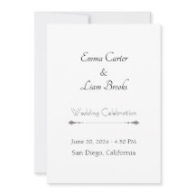 Invitación de boda de tipografía clásica