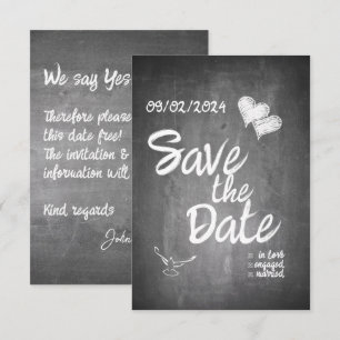 Invitación de Boda de tipografía de tablero de cal