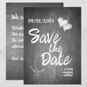 Invitación de Boda de tipografía de tablero de cal