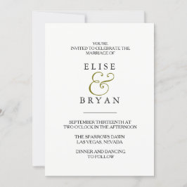 Invitación de boda de tipografía elegante moderna 